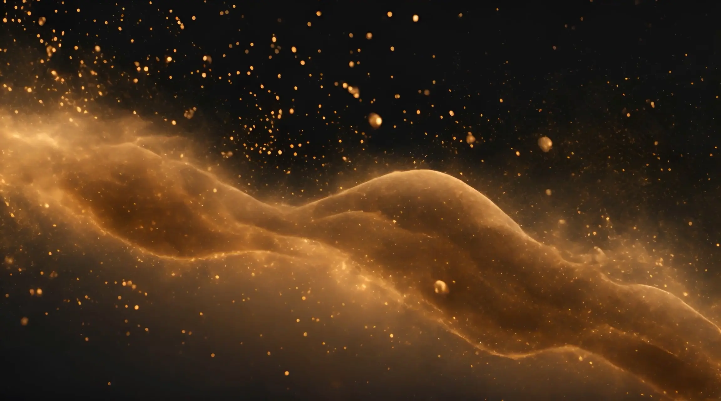 Gold Dust Particles Floating Video Backdrop